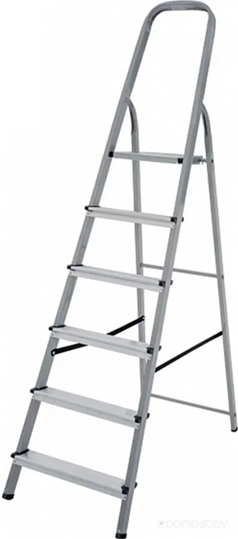 Стремянка 6-ти ступенчатая AZK A6 Comfort, 1 секция, стальная, оцинкованная