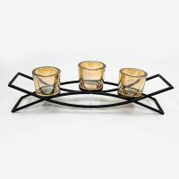 Подсвечник 36,5*8,5*11см  TS-LFTCNDL   <<Состав:металл,стекло>>