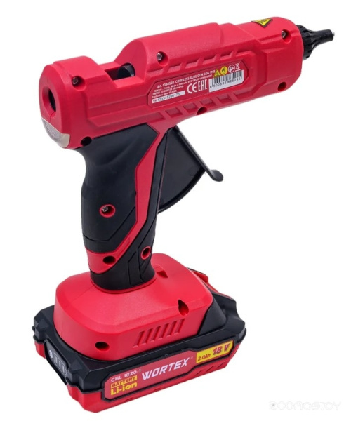 Пистолет аккум. клеевой WORTEX CGG 1118 в кор. ALL1 XLT с акб и з/у SET 18В, 11 мм, 