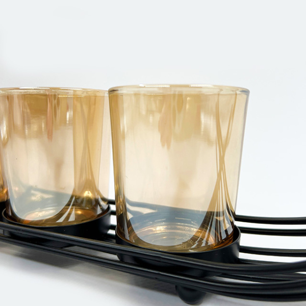 Подсвечник 10*6*8см  TS-LFTCNDL   <<Состав:металл,стекло>>