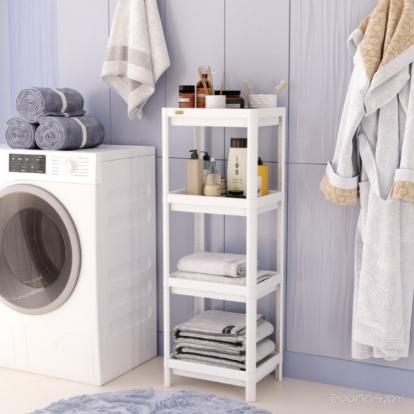 Этажерка Sheffilton SHT-SS25-4 белый пластик