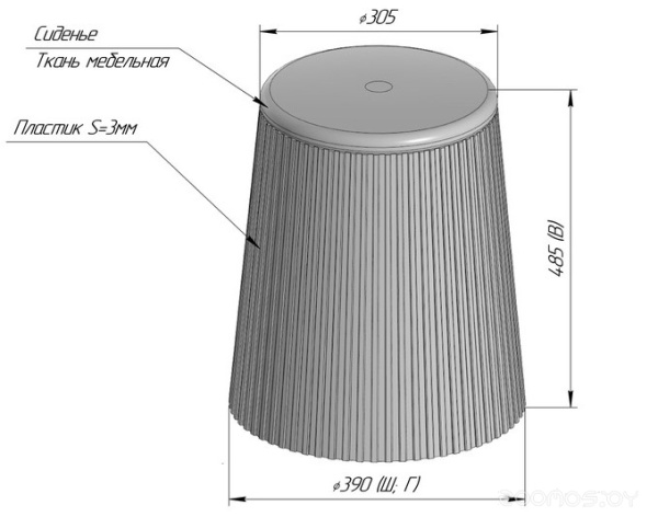 Банкетка <<цв.:темно серый/угольно-серый>>