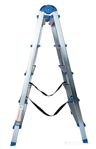 Стремянка 5-ти ступенчатая AZK B5 TwoSide Pro, 2 секции, стальная, оцинкованная