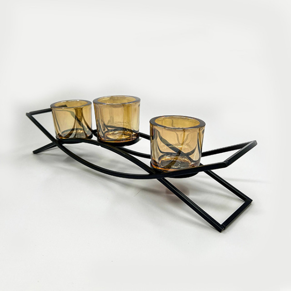 Подсвечник 36,5*8,5*11см  TS-LFTCNDL   <<Состав:металл,стекло>>