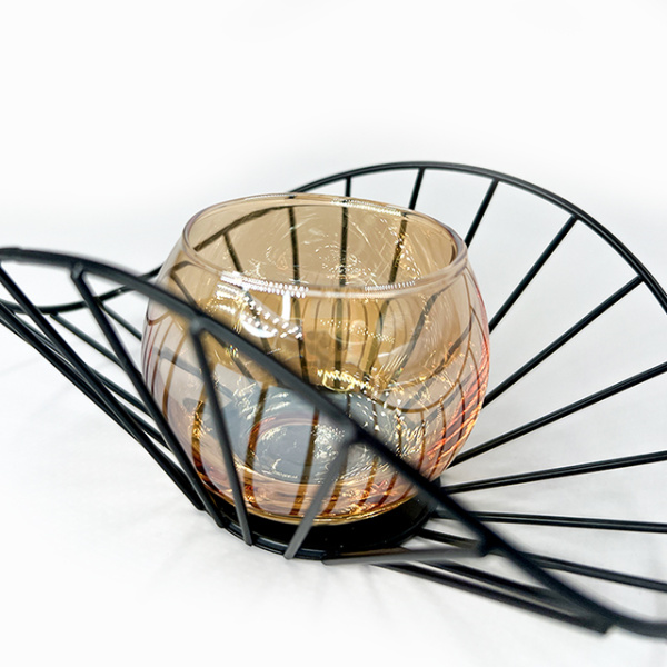 Подсвечник 15*11*6см  TS-LFTCNDL   <<Состав:металл,стекло>>