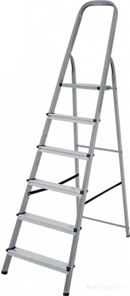 Стремянка 6-ти ступенчатая AZK A6 Comfort, 1 секция, стальная, оцинкованная