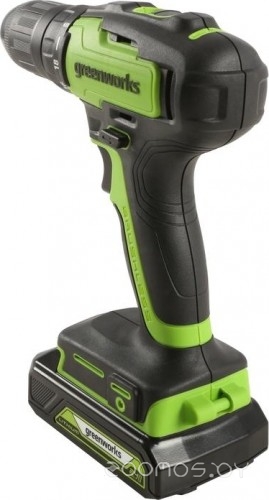 Дрель-шуруповерт аккумуляторная Greenworks 24V GD24DD35K2 (1хАКБ 2Ач и ЗУ) 35НМ в кейсе   
