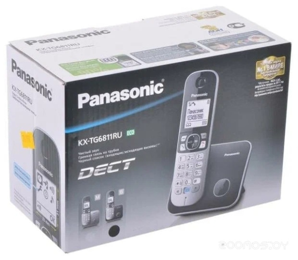 Телефон беспроводной DECT Panasonic KX-TG6811RUM KX-TG6811RUM; 002367