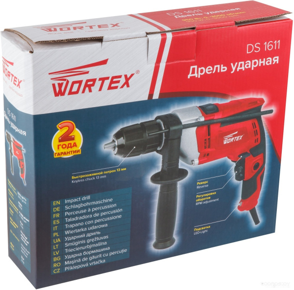Дрель ударная WORTEX DS 1611 в кор. 