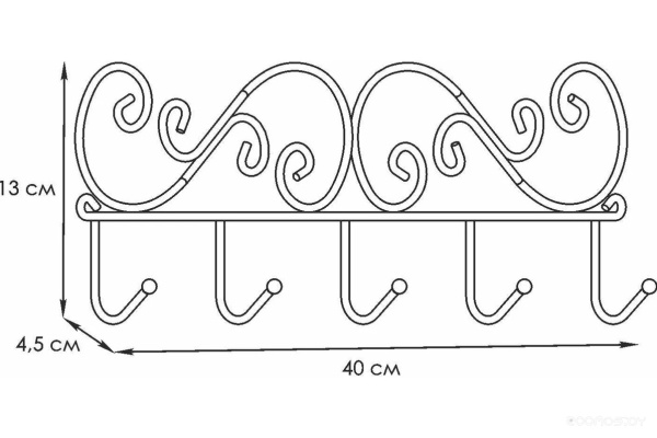Вешалка Кружева 5 5 крючков (Черный) 