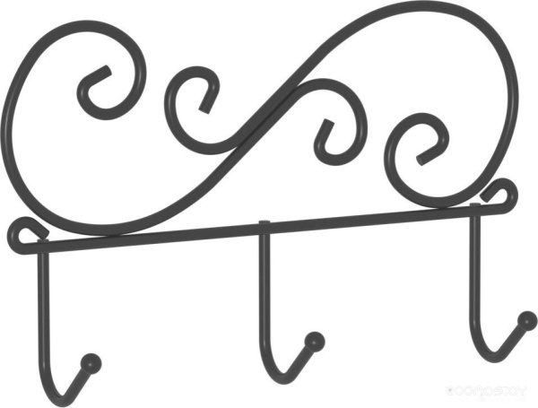 Вешалка Кружева 3 (Черный) 3 крючка