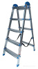 Стремянка 5-ти ступенчатая AZK B5 TwoSide Pro, 2 секции, стальная, оцинкованная