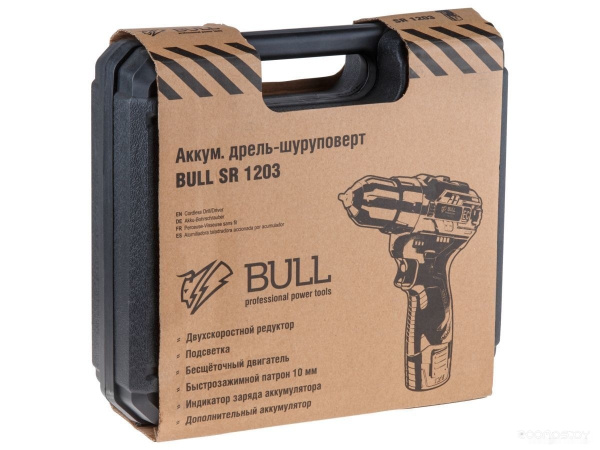 Дрель-шуруповерт аккум.BULL SR 1203 в чем. 1329601