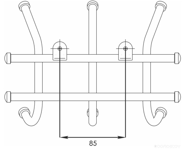 Вешалка Норма 3 крючка (Черный) 